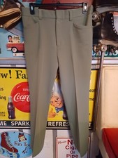 True Vtg Mid-century 1960s 1970s Polyester Kings Road Perma-Prest Pants Slacks