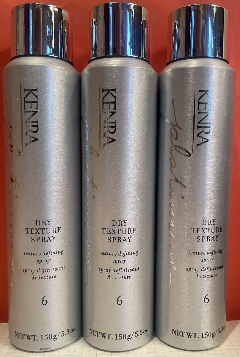 3 PACK - Kenra Platinum Dry Texture Spray #6 5.3oz EACH CAN 100
