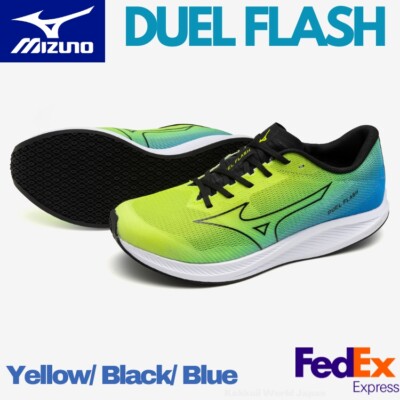 Mizuno Running Shoes Duel Flash Yellow/Black/Blue U1GD2360 01 Racing Model NEW