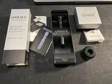 QSHAVE Black Adjustable Double Edge Safety Shaving Razor Deluxe Set Stand Blades