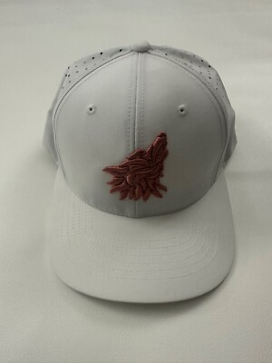 Wolf Logo Graphic White Baseball Hat Cap One Size
