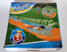 H2OGO! Double Water Slide with Ramp Splash 16 Feet Ages 3+ New