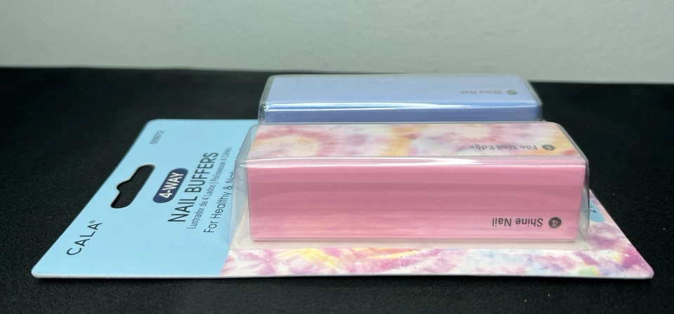 Blocos tampão de unhas Cala 4 vias multicoloridos salão de beleza manicure pedicure arquivo de brilho - Imagem 3 de 4