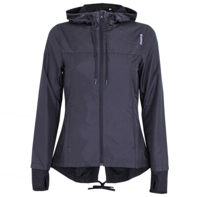 Reebok Damen Jacke mit Kapuze Play Dry Sport Essentials Jacke schwarz