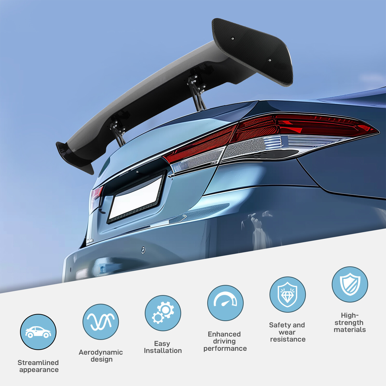 For Aston Martin Vantage V8 CARBON FIBER 57'' Rear Trunk Spoiler Wing GT Style