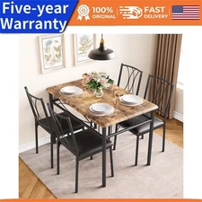 ✈️4pack Dining Table Set Kitchen Table and 4 Upholstered Chairs for Dining Room 