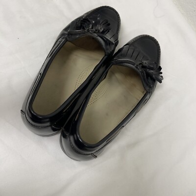 Cole Haan Mens Shoes Black Loafers Tassel Flap Slip On Ellsworth USA Size 9 D Cole Haan Mens Shoes Black Loafers Tassel Flap Slip On  main image 4