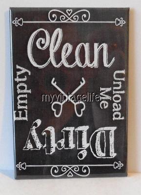 Clean Dirty Empty Unload Dishwasher Chalkboard Country  2'' x 3'' Fridge Magnet