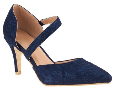 navy blue medium heel shoes