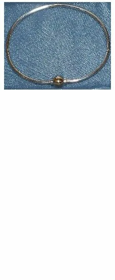 NUEVO Brazalete LeStage Cape Cod, Bola de Tornillo 14K Plata 925, 2 Tonos, Hecho en EE. UU. Foto 2 de 2