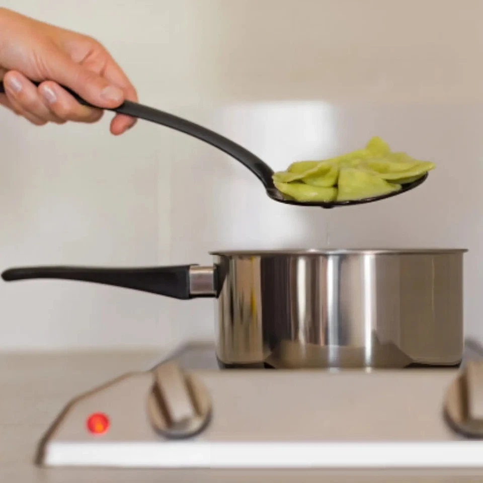 Black Professional Skimmer Slotted Nylon Spoon Cooking Utensils Kitchen Tool - Image 4 of 4