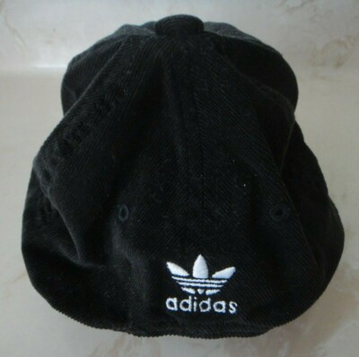 ADIDAS Trefoil Black Corduroy Snapback OSFA Adjustable 