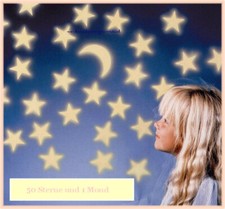 50 Leuchtsterne mit Mond Glow in the Dark Kinderzimmer Wandsticker mit Klebepads