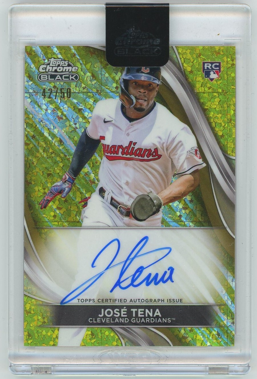 2024 Topps Chrome Black #CBA-JTE Jose Tena RC Gold Mini-Diamonds Auto #/50