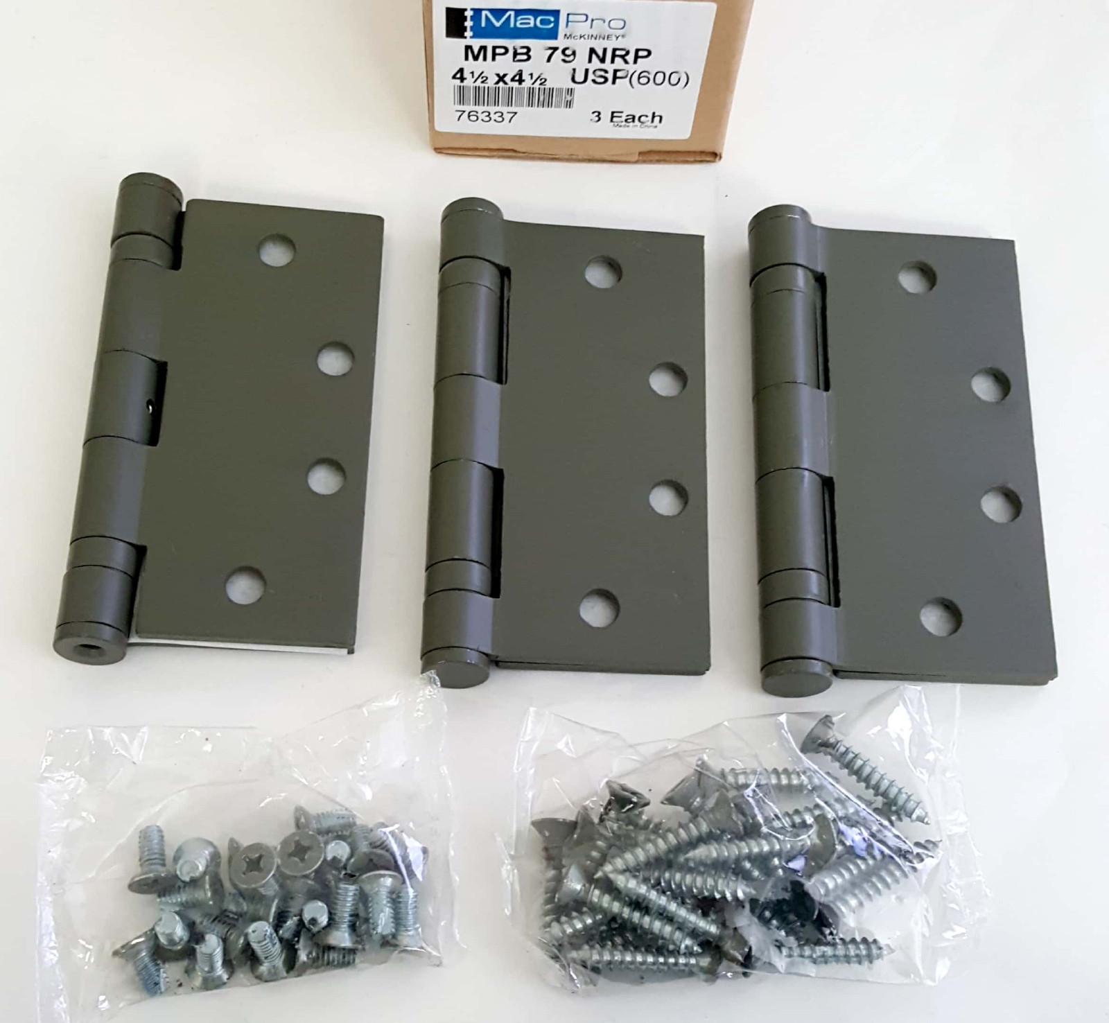 Pack Of 3 McKinney Mac Pro MPB79 NRP 4 1 2 X 4 1 2 26D Steel Door pack-of-3-mckinney-mac-pro-mpb79-nrp-4-1-2-x-4-1-2-26d-steel-door