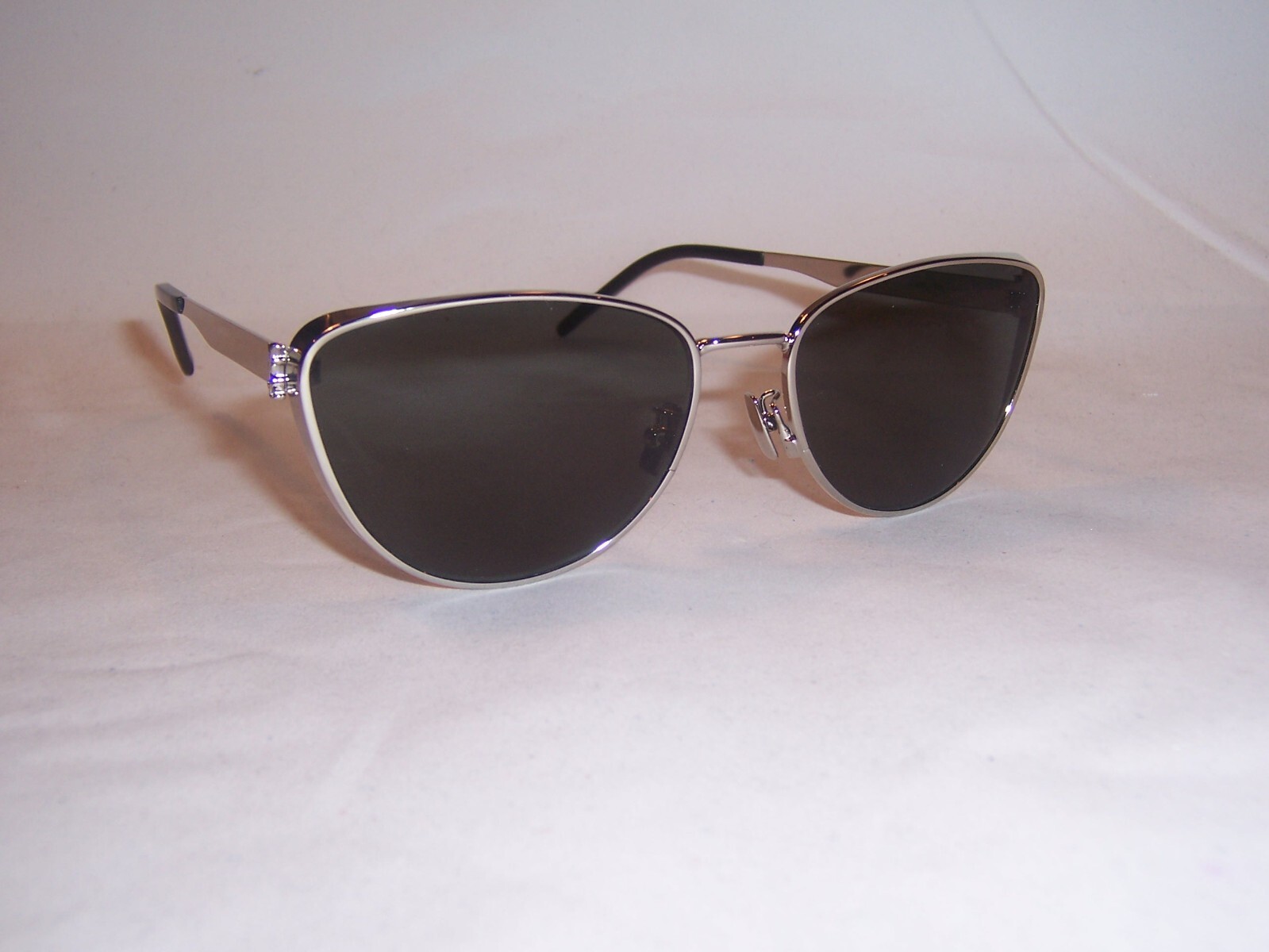 NUOVI OCCHIALI DA SOLE SAINT LAURENT SL M90 004 ARGENTO GRIGIO AUTENTICO 90