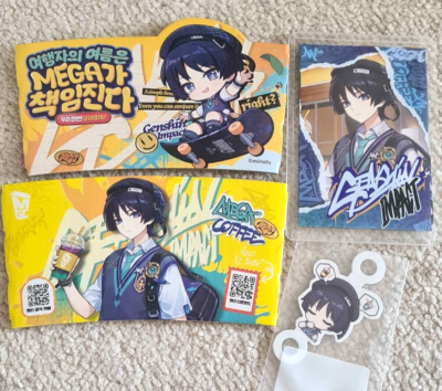 Genshin Impact Korea Mega Coffee Collab Wanderer Scaramouche Card