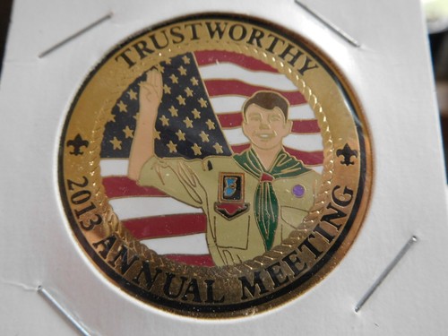 EG SCOUT BSA 2013 ANNUAL MEETING TRUSTWORTHY CHALLENGE COIN MEDALLION TOKEN !!!!