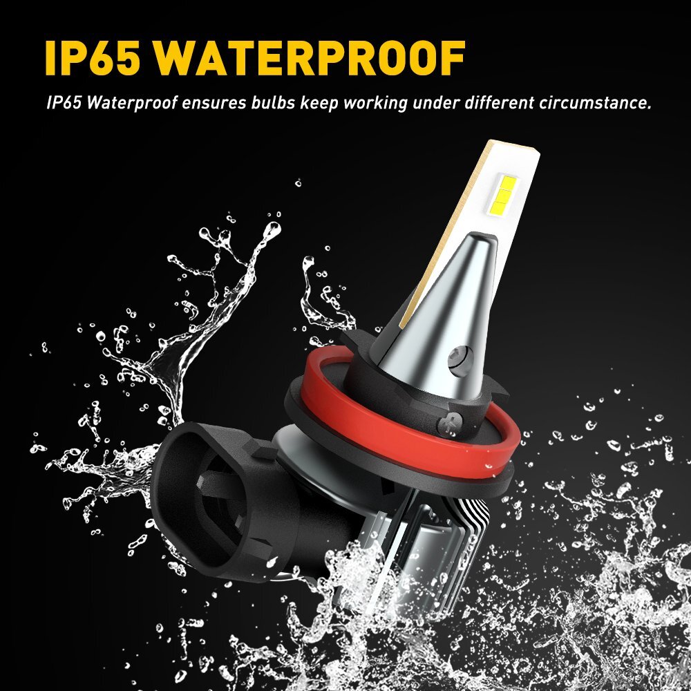 CANBUS AUXITO Xenon White LED Fog Light Bulbs Lamps H11 H16 H8 4000LM 6000K 100W