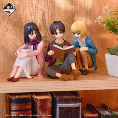 Japan Attack on Titan the Rumbling Ichiban kuji Mikasa/Eren/Armin Figures NEW