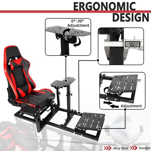Supllueer Flight Racing Simulation Cockpit mit Sitz passend für Logitech G29 X52 - Picture 11 of 25