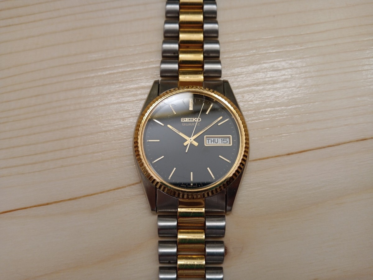 SEIKO クォーツ オーバル時計 ブラウン　14K JA-1171| セイコー スーペリア ツインクオーツ 9681-5000 14K 金
