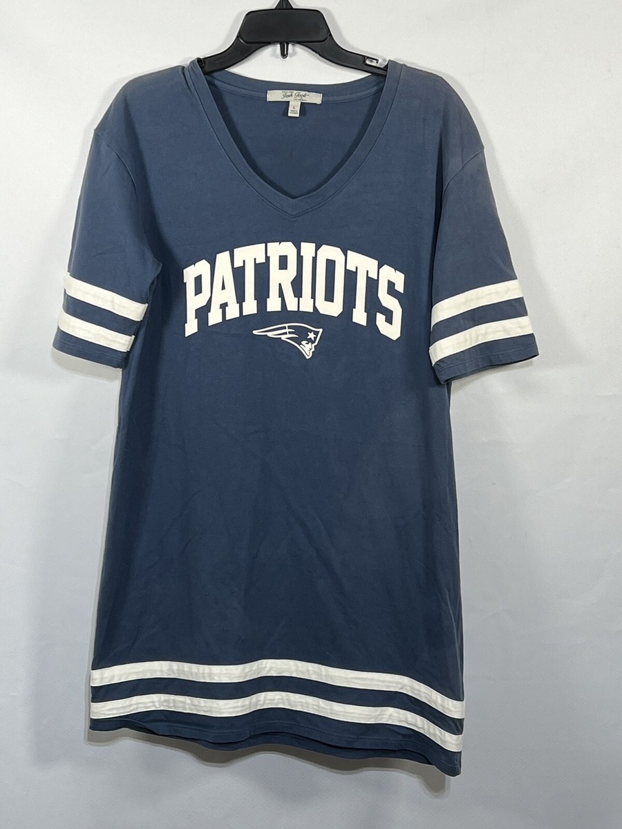 JUNK FOOD New England Patriots Vintage Tunic Shirt Dress Top Women Large  Vneck