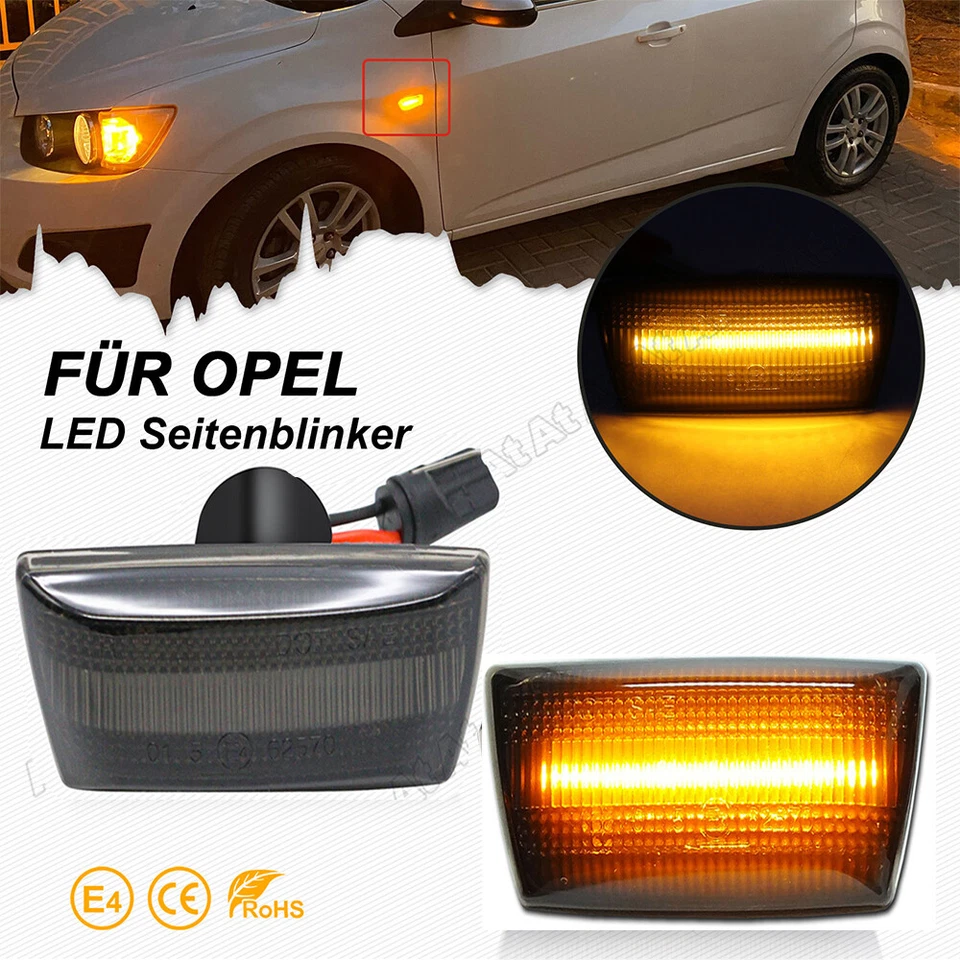 LED Seitenblinker Opel Astra H J GTC OPC Corsa D E Chevrolet Cadillac Schwarz DE - Bild 2 von 4