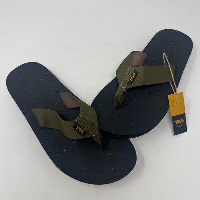 Teva Mens Reflip Travel Flip Flop Sandal Olive Size 9 