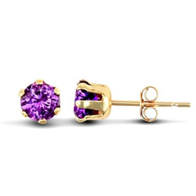 9 kt Gold Amethyst Ohrstecker Schmetterling Verschlüsse 3 mm Ohrstecker MASSIV GOLD 9K