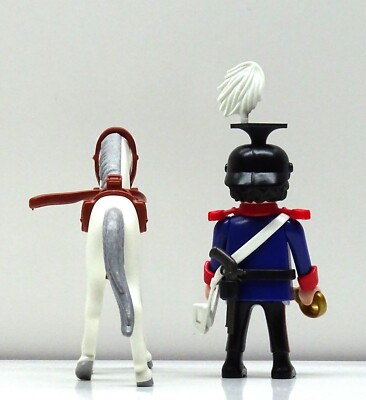 Figurine Playmobil Ulan Garde Reiter Bleu - Officier Cavalerie - Custom Rare - Occasion