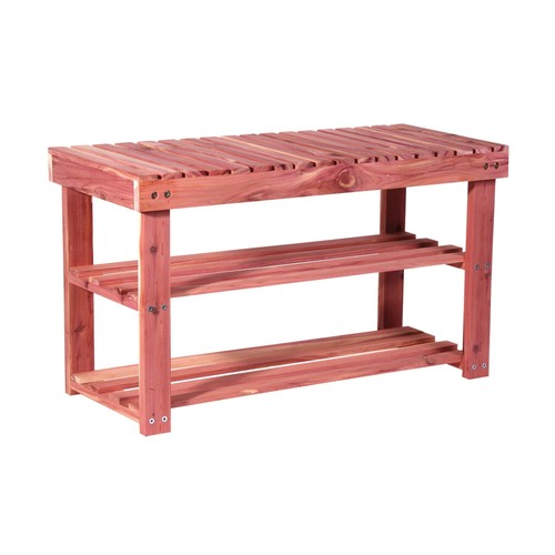 CedarFresh 2-Tier Cedar Shoe Rack and Seat Bench, 31.5