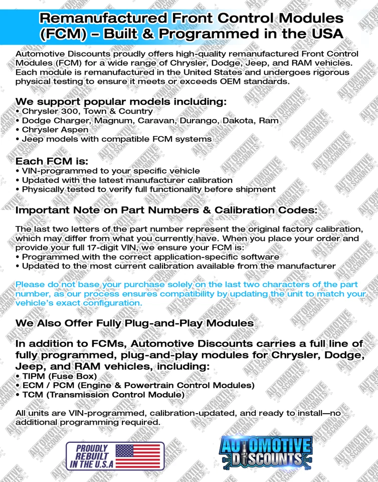 Chrysler Aspen 2008 módulo multifunción FCM PLUG & PLAY P04692184 Foto 2 de 4