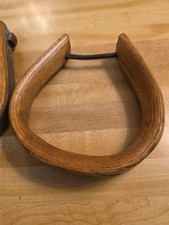 Vintage Mismatched Stirrups Oak Wood - Full M...