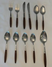 11 Ekco Eterna EKS37 Forged Stainless Japan brown handles