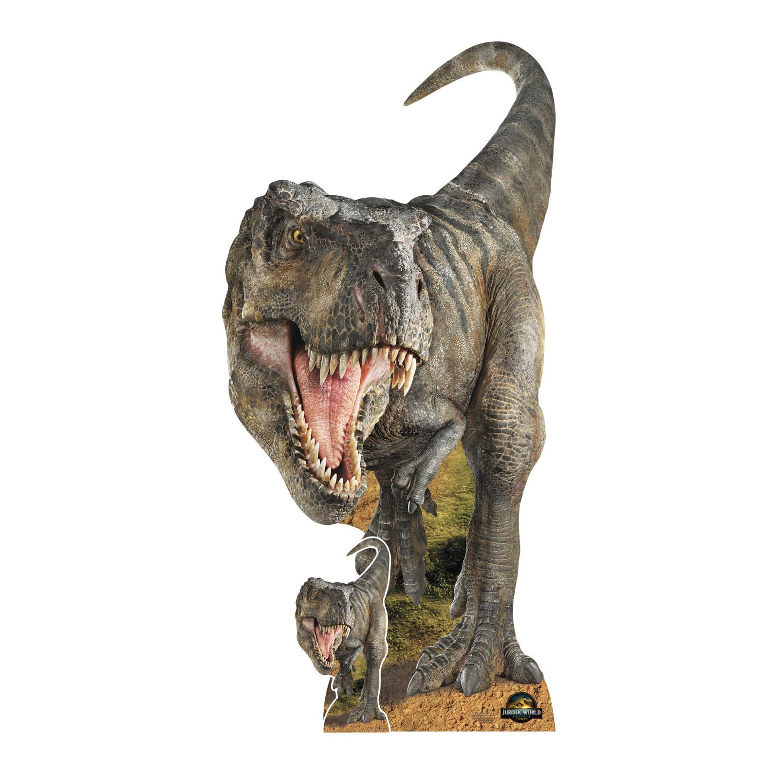 Tyrannosaurus Rex Cardboard Cutout Jurassic World Rebirth Standee with Free Mini