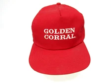 VTG Golden Corral Hat Adjustable Snapback Restaurant Promo Logo Spellout Cap