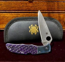 Spyderco SPRINT RUN Endura Damascus Blue Jigged Bone Folder