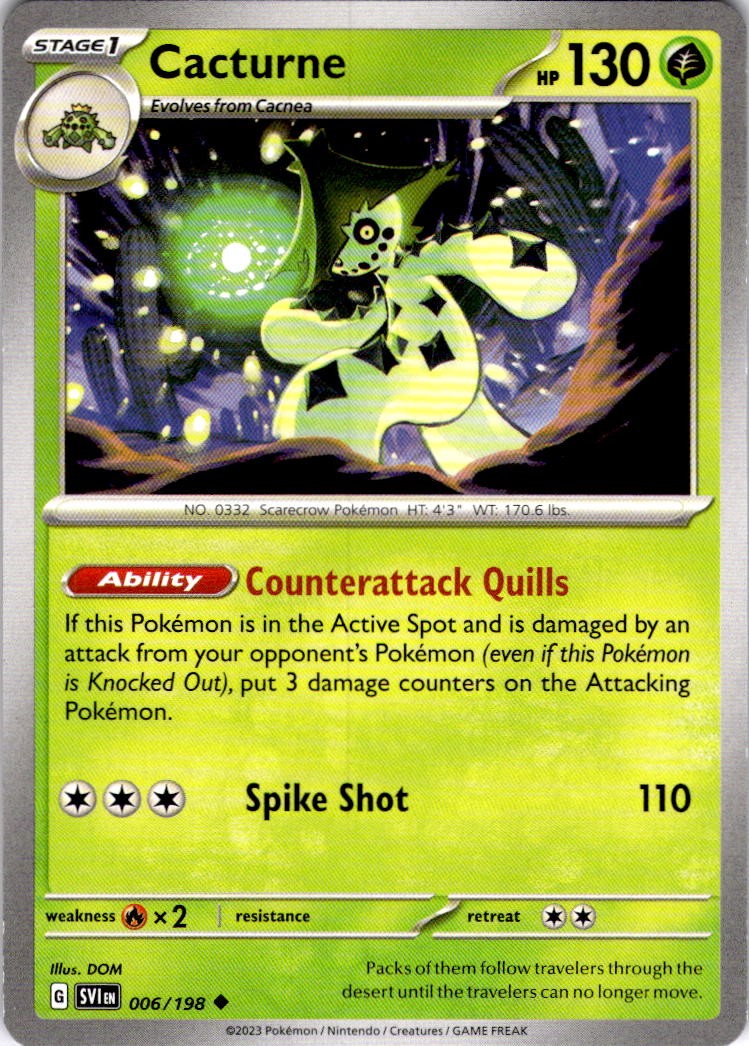 Cacturne Uncommon SV01: Scarlet & Violet Base Set 006/198 LP