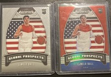 LaMelo Ball Basketball Card Lot of 2 Panini Prizm Draft Picks Global Prospects 