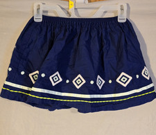 Vintage Gymboree Girl  s Cottage Circle Skirt Navy Girls Size 7 Cute Pattern