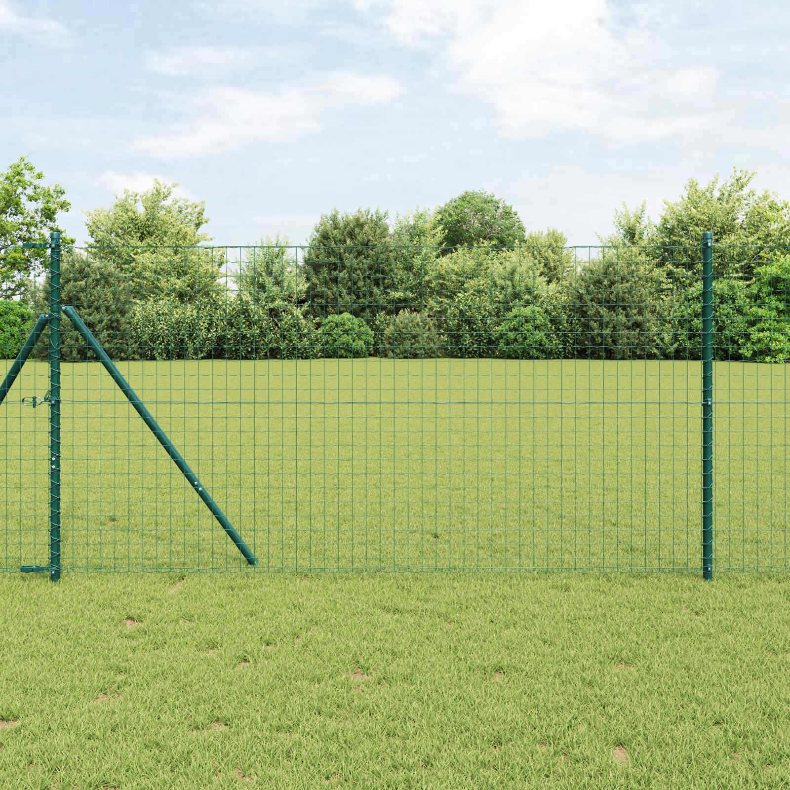 Palo della Recinzione 12 pcs Verde Acciaio Verniciato - Offerta Online