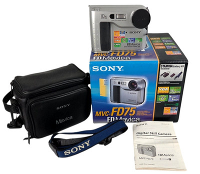 Sony MVC-FD75 Mavica Digital Camera 10x Zoom w/ Case, Manual No Battery Untested