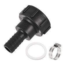 IBC Tank Adapter 60mm Grobgewinde auf 25mm Schlauchverschraubung Schwarz