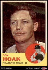 1963 Topps #305 Don Hoak Phillies 6.5 - EX/MT+