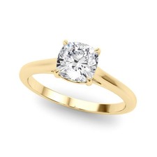 Cushion Solitaire Lab Grown Diamond VS F 1.00-3.60 Ct Engagement Ring 14K Gold