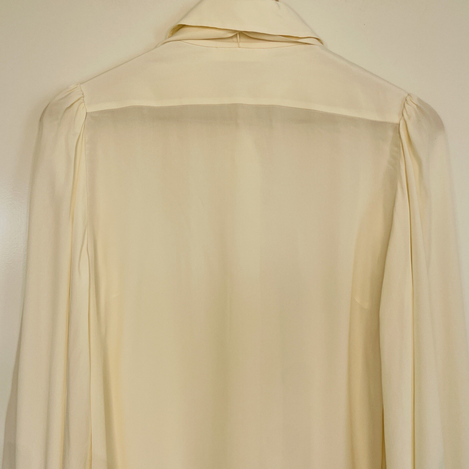 Zimmermann Silk Pussybow Blouse Size 1/AU 10/US 6 Elegant Old Money Gold Button