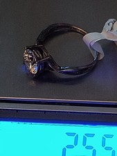 Silver Cz engagement Ring Size 6.75 235
