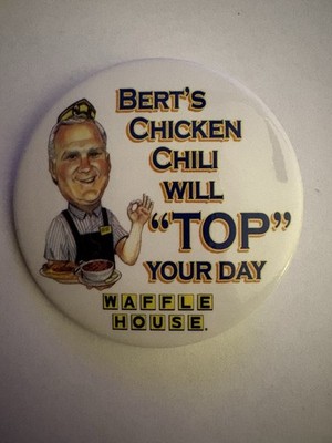 Bert s Chili Vintage NOS Waffle House Pin Lapel Collectible