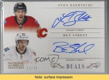 2013 National Treasures Duals Gold Holofoil 22/25 Sven Baertschi Auto READ 0c3